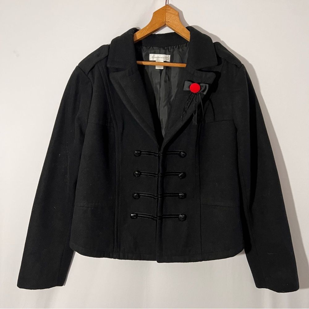 Christopher & Banks Wool Blend Black Pea Coat Large